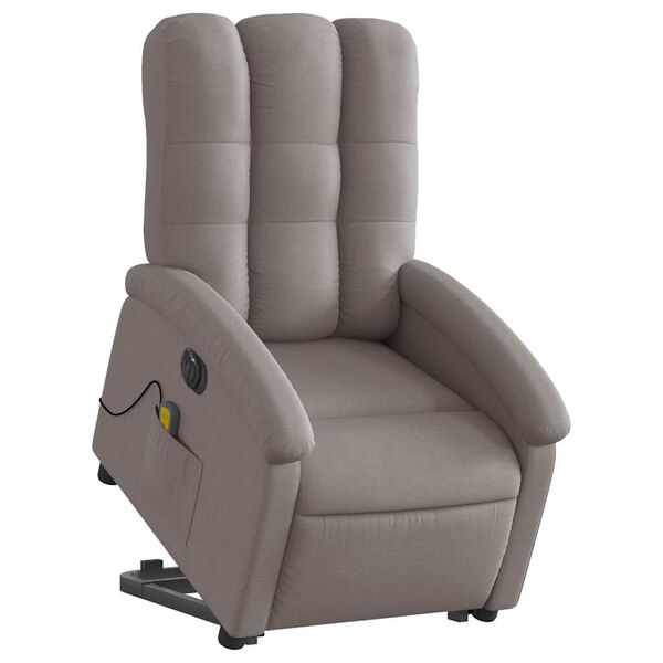 vidaXL Fauteuil inclinable de massage &eacute;lectrique Taupe Tissu