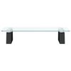 vidaXL Support de moniteur noir 40x20x8 cm verre tremp&eacute; et m&eacute;tal