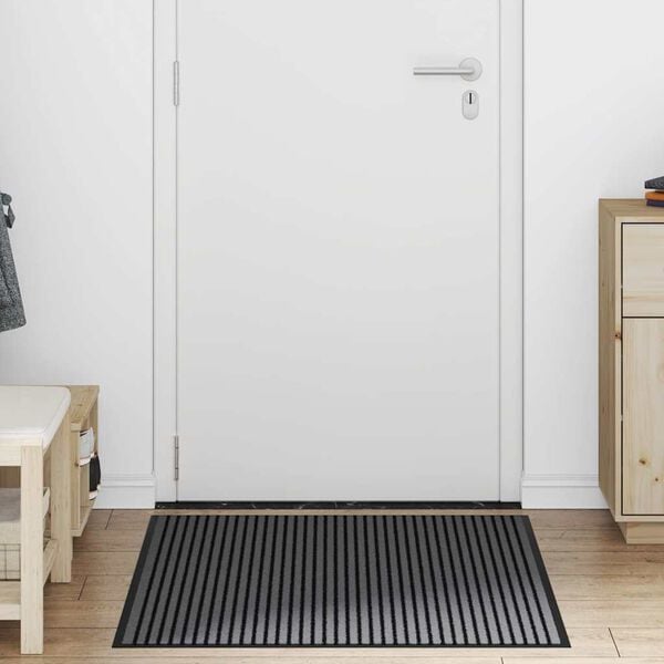 vidaXL Tapis d'entr&eacute;e Noir 80 x 120 cm Polypropyl&egrave;ne