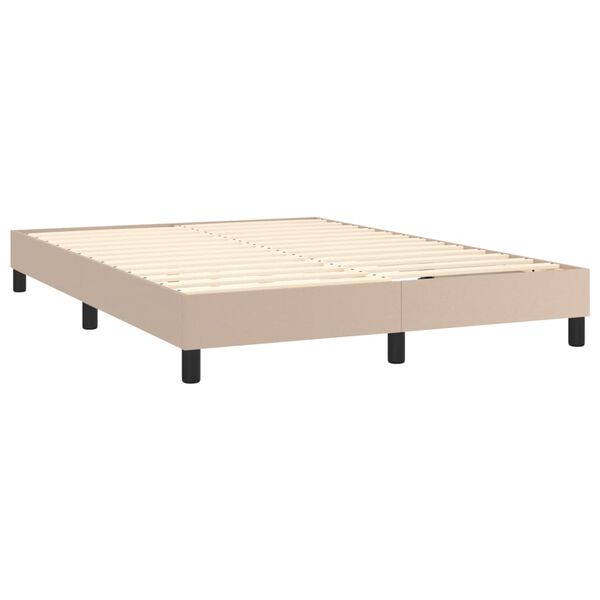 vidaXL Sommier à lattes de lit avec matelas Cappuccino 140x190 cm