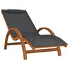 vidaXL Chaise longue avec coussin gris textil&egrave;ne/bois massif peuplier