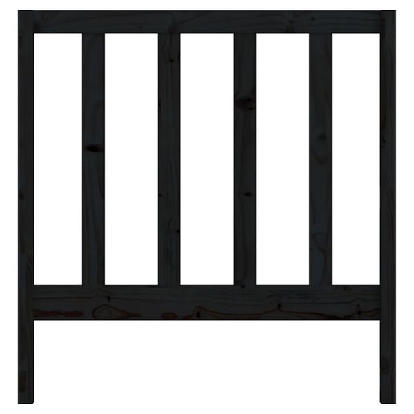 vidaXL T&ecirc;te de lit Noir 95x4x100 cm Bois massif de pin
