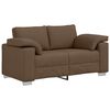 vidaXL Canapé 3 pcs Marron Tissu en lin mélangé