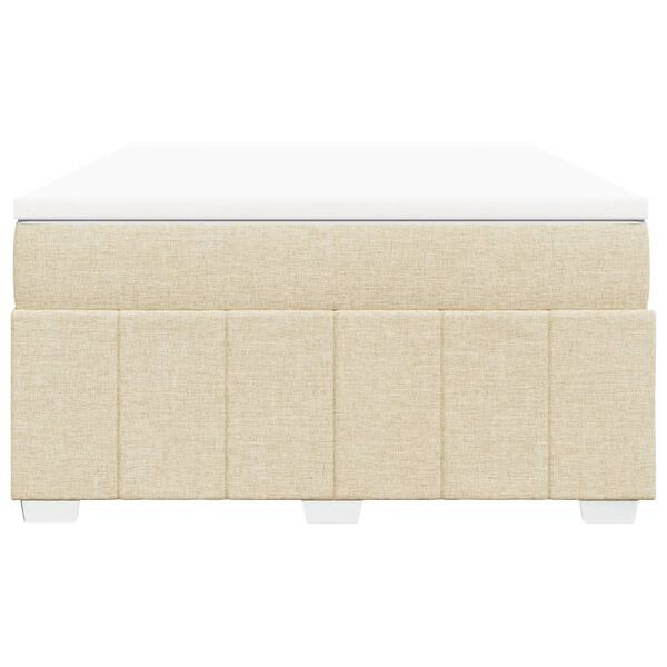 vidaXL Sommier &agrave; lattes de lit avec matelas Cr&egrave;me 140x200 cm Tissu