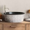 vidaXL Lavabo Noir &Oslash;40x15 cm Marbre