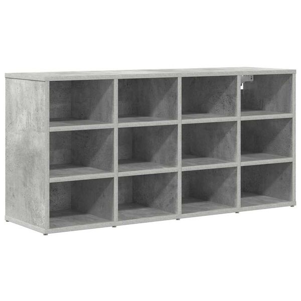 vidaXL Cabinet &agrave; chaussures avec &eacute;tag&egrave;re Gris b&eacute;ton 103 x 30 x 51 cm