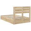 vidaXL Lit de Rangement Ch&ecirc;ne Sonoma 120 x 200 cm Bois d'ing&eacute;nierie