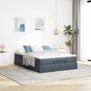 vidaXL Cadre de lit ottoman avec matelas gris fonc&eacute; 140x190 cm velours