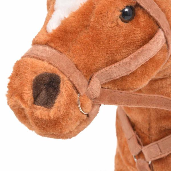 vidaXL Jouet en peluche Cheval Marron