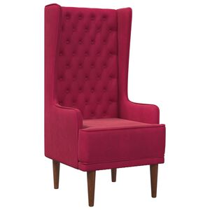 vidaXL Chaise &agrave; dossier haut avec boutons capitonn&eacute;s Bordeaux Velours