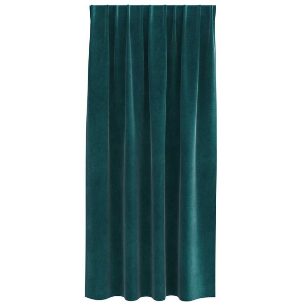 vidaXL Rideaux occultants 2 pcs Vert fonc&eacute; 140 x 175 cm Velours