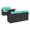 vidaXL Ensemble de canap&eacute; de jardin 6 pc Noir Poly rotin