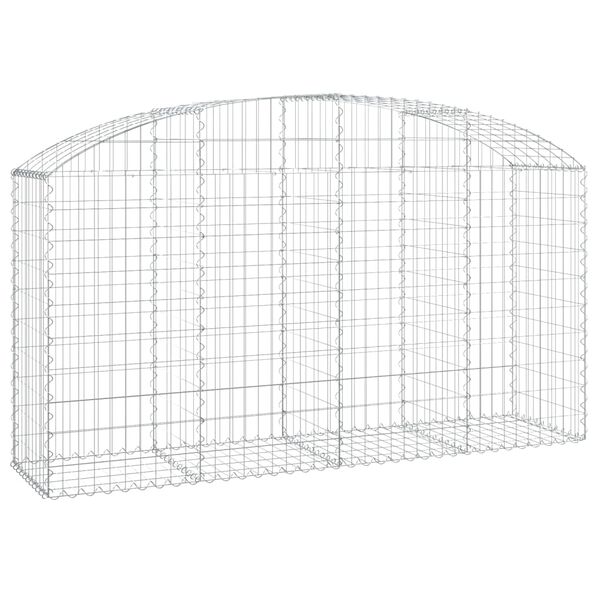 vidaXL Panier de gabions arqué 200x50x100/120 cm Fer galvanisé