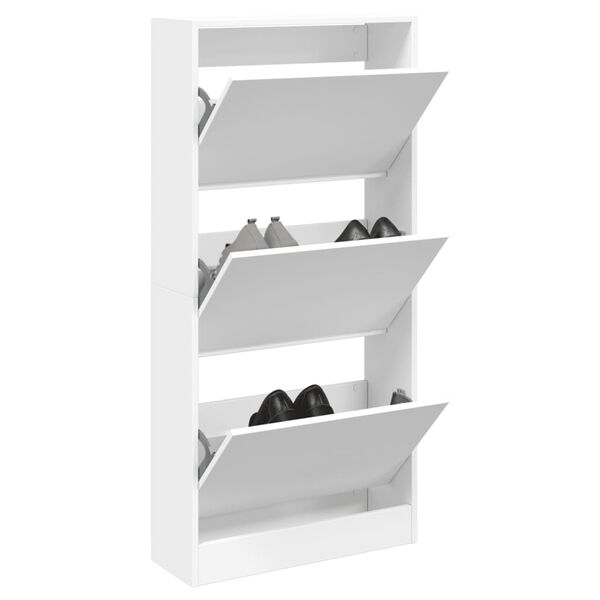 vidaXL Armoire à chaussures blanc 60x21x125,5 cm bois d'ingénierie