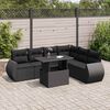 vidaXL Salon de jardin 7 pcs avec coussins noir r&eacute;sine tress&eacute;e
