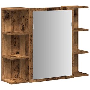 vidaXL Armoire &agrave; miroir de salle de bain vieux bois bois d'ing&eacute;nierie