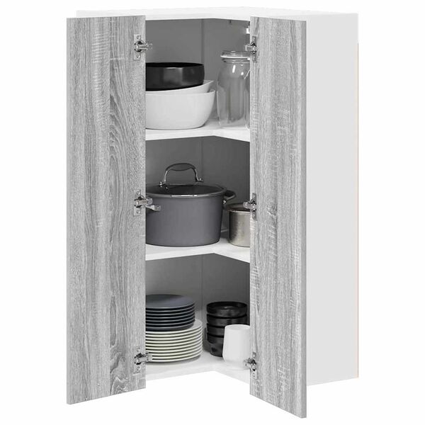 vidaXL Armoire suspendue Gris Sonoma et Blanc 57 x 57 x 100 cm