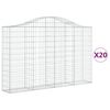 vidaXL Paniers &agrave; gabions arqu&eacute;s 20 pcs 200x30x120/140 cm Fer galvanis&eacute;