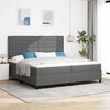 vidaXL Lit &agrave; ressorts avec matelas Gris fonc&eacute; 200 x 200 cm tissu