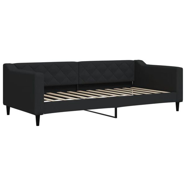 vidaXL Lit de jour avec gigogne sans matelas noir 90x200 cm