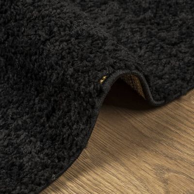 vidaXL Tapis shaggy PAMPLONA poils longs moderne noir 80x150 cm