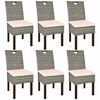 vidaXL Chaises &agrave; manger lot de 6 rotin Kubu bois de manguier