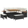 vidaXL Ensemble de canap&eacute; de jardin 8 pc Noir polyrotin