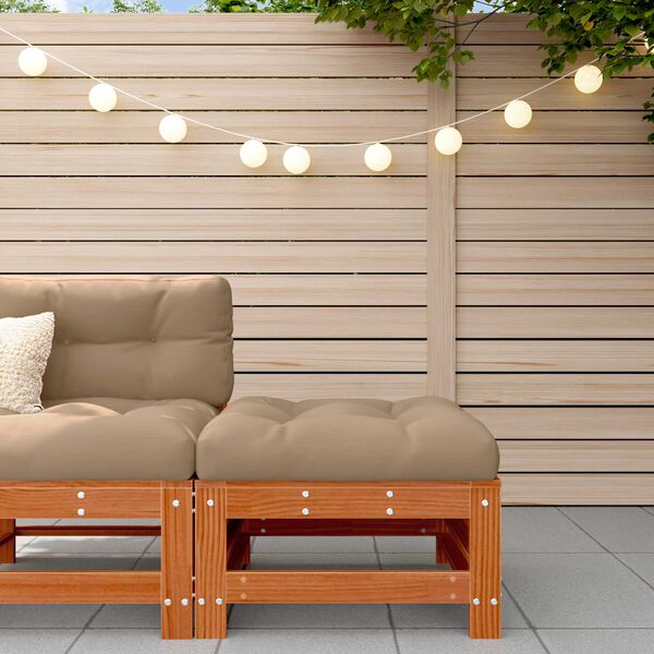 vidaXL Repose-pieds de jardin Pin massif Brun Cir&eacute;