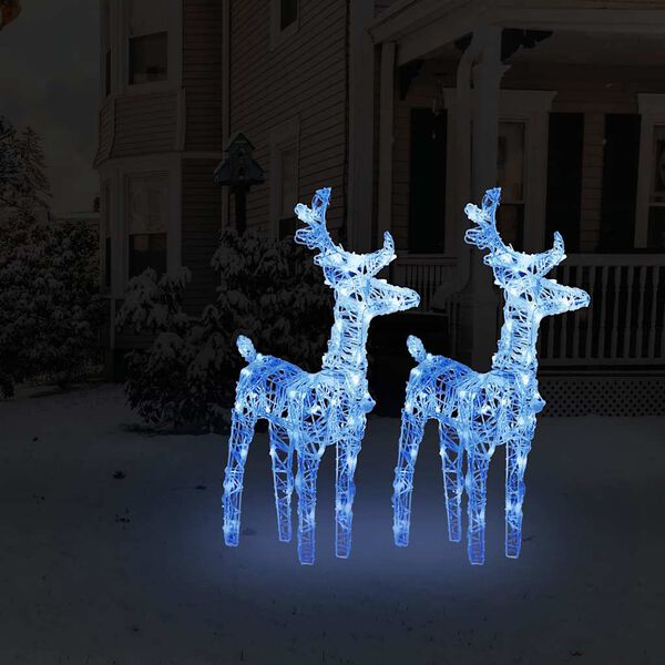 vidaXL Rennes de No&euml;l 2 pcs 80 LED Bleu Acrylique