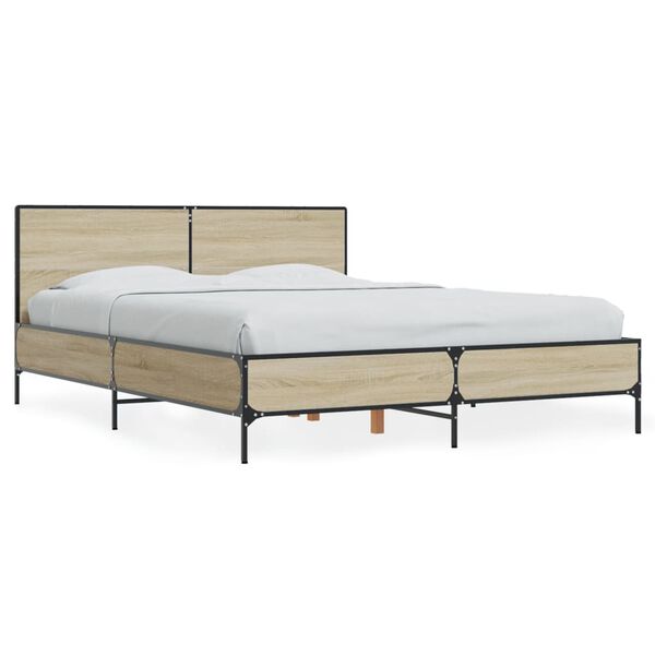 vidaXL Cadre de lit sans matelas chêne sonoma 120x190 cm