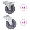 vidaXL 16 pcs Roulettes pivotantes &agrave; trou de boulon 75 mm