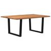 vidaXL Table à manger avec bord naturel 180x100x74cm bois massif chêne