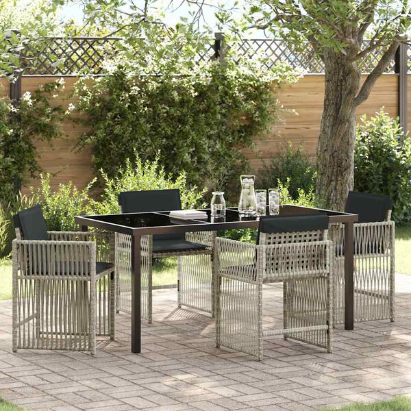 vidaXL Ensemble de salle &agrave; manger pour jardin 5 pcs Gris clair