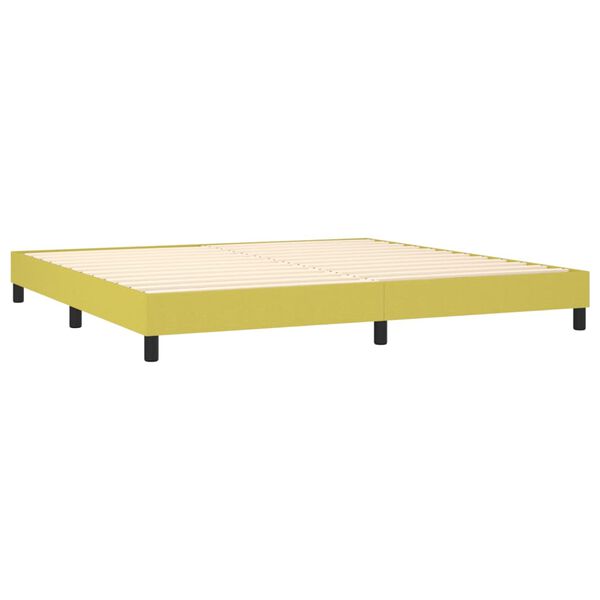 vidaXL Sommier &agrave; lattes de lit avec matelas Vert 200x200 cm Tissu