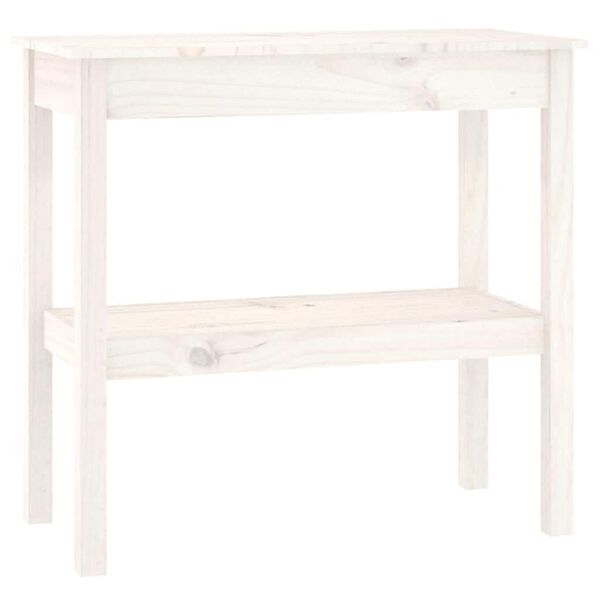 vidaXL Table console Blanc 80x40x75 cm Bois de pin solide
