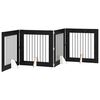 vidaXL Porte de chien pliable avec supports 4 pcs Ch&ecirc;ne noir 321 cm