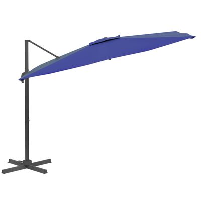 vidaXL Parasol cantilever à LED Bleu azuré 400x300 cm