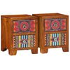 vidaXL Table de chevet 2 pcs 35x35x45 cm bois d'acacia massif