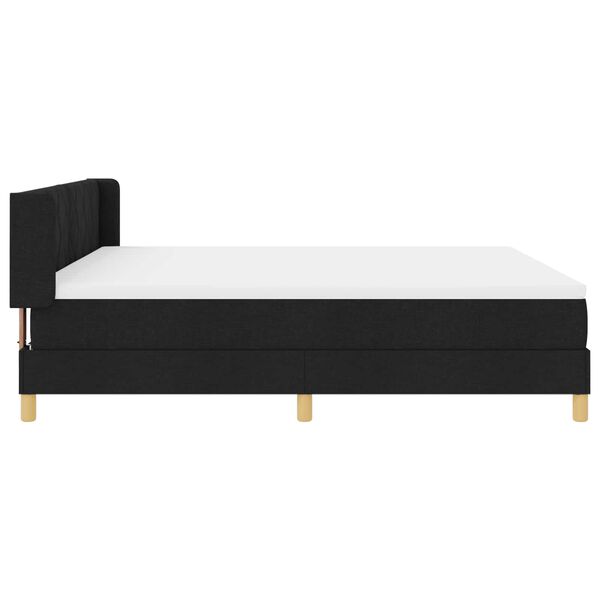 vidaXL Lit &agrave; ressorts avec matelas Noir 200 x 180 cm Polyester