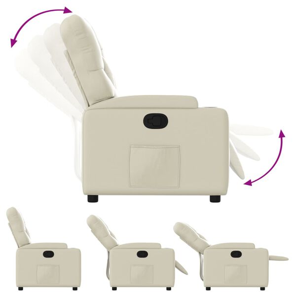 vidaXL Fauteuil inclinable Crème Similicuir