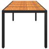 vidaXL Table de jardin 250x100x75 cm Acacia et résine tressée Noir