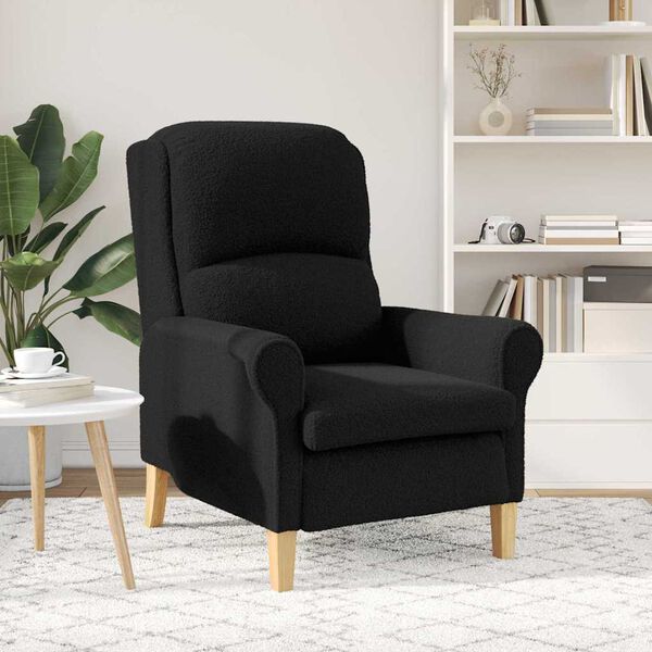 vidaXL fauteuil Noir 76 x 94 x 102 cm Tissu en Sherpa doux