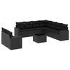 vidaXL Salon de jardin 10 pcs avec coussins noir r&eacute;sine tress&eacute;e
