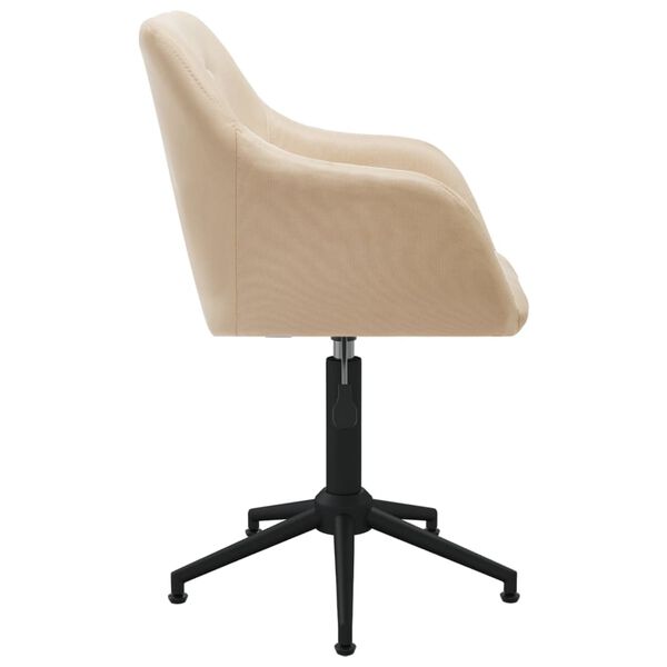 vidaXL Chaise pivotante de bureau Cr&egrave;me Tissu