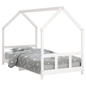 vidaXL Cadre de lit pour enfants blanc 90x190 cm bois de pin massif