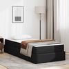 vidaXL Lit avec rangement et matelas avec matelas 2 pcs Noir Cuir