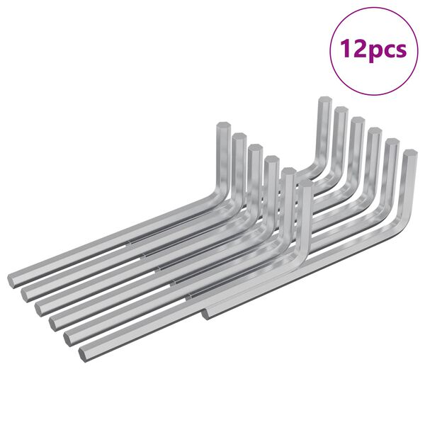 vidaXL Cl&eacute; hexagonale 12 pcs Argent&eacute; 32 x 86 mm Acier