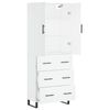 vidaXL Buffet haut Blanc 69,5x34x180 cm Bois d'ing&eacute;nierie