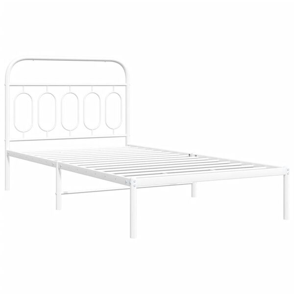 vidaXL Cadre de lit métal sans matelas et tête de lit blanc 100x190 cm