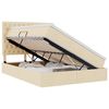 vidaXL Lit de rangement LED avec matelas Cr&egrave;me 140 x 200 cm Tissu